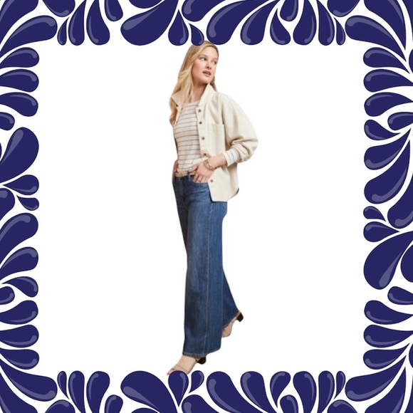 Dockers Wide Leg Medium Wash Mid Rise Denim Blue Jeans Women's Size 8S - Picture 2 of 11